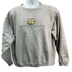 Vintage Notre Dame Sweatshirt – Size Large – Made in USA – Gray – Embroidered